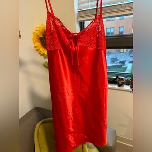 Morgan Taylor Scarlet Lace Slip Dress